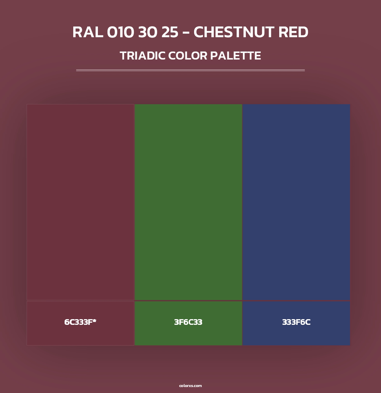 RAL 010 30 25 - Chestnut Red - Triadic Color Palette
