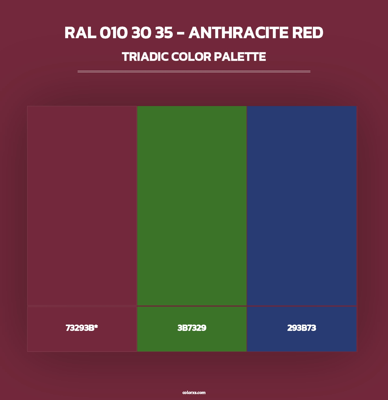 RAL 010 30 35 - Anthracite Red - Triadic Color Palette