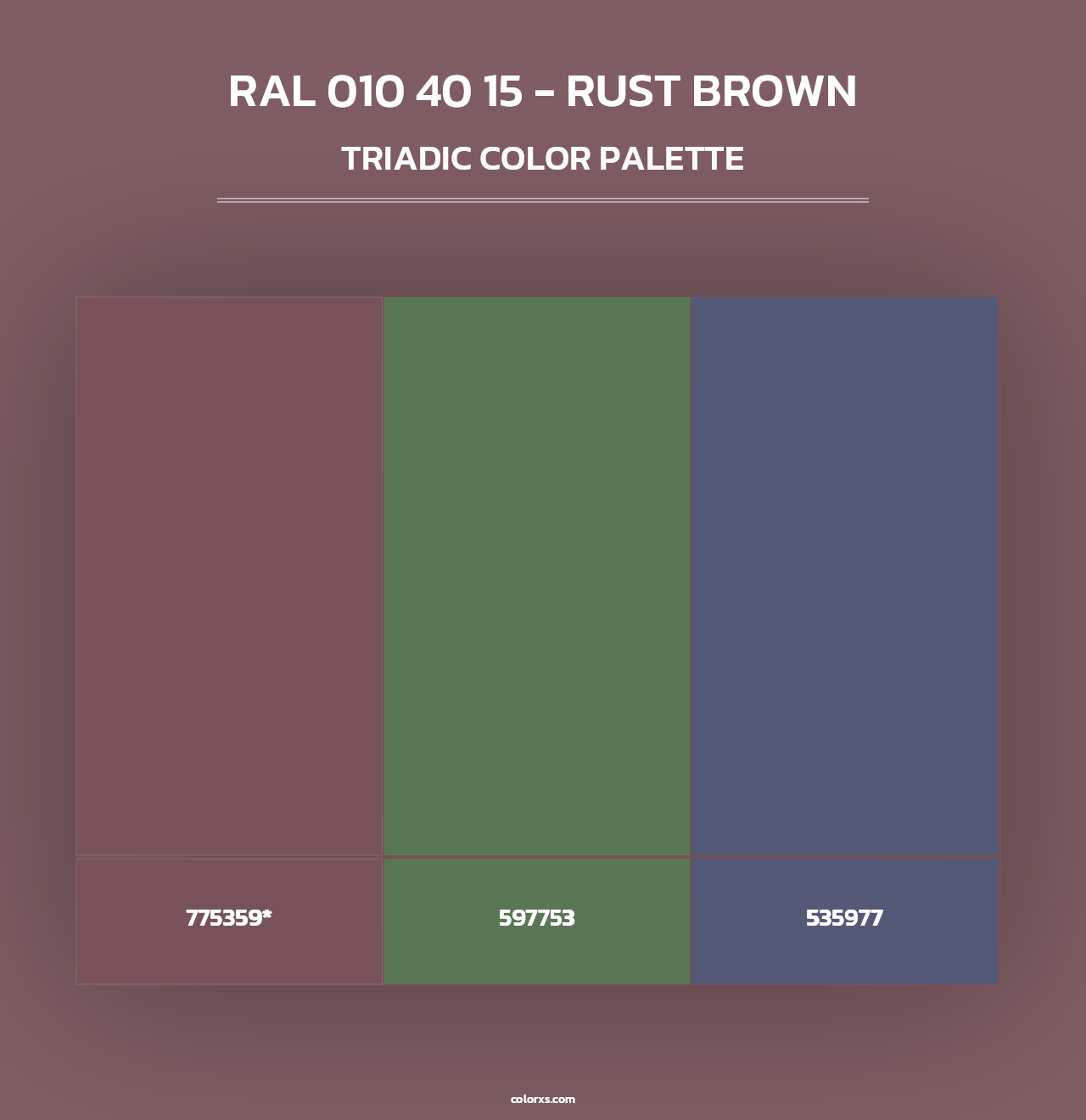RAL 010 40 15 - Rust Brown - Triadic Color Palette