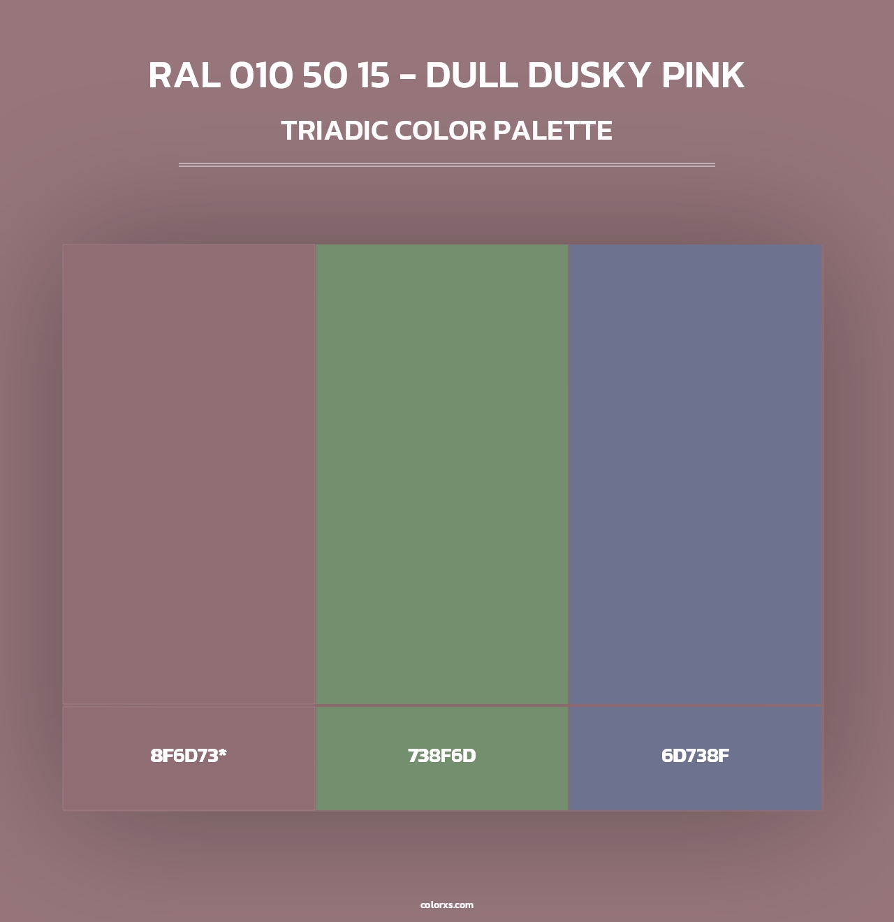 RAL 010 50 15 - Dull Dusky Pink - Triadic Color Palette
