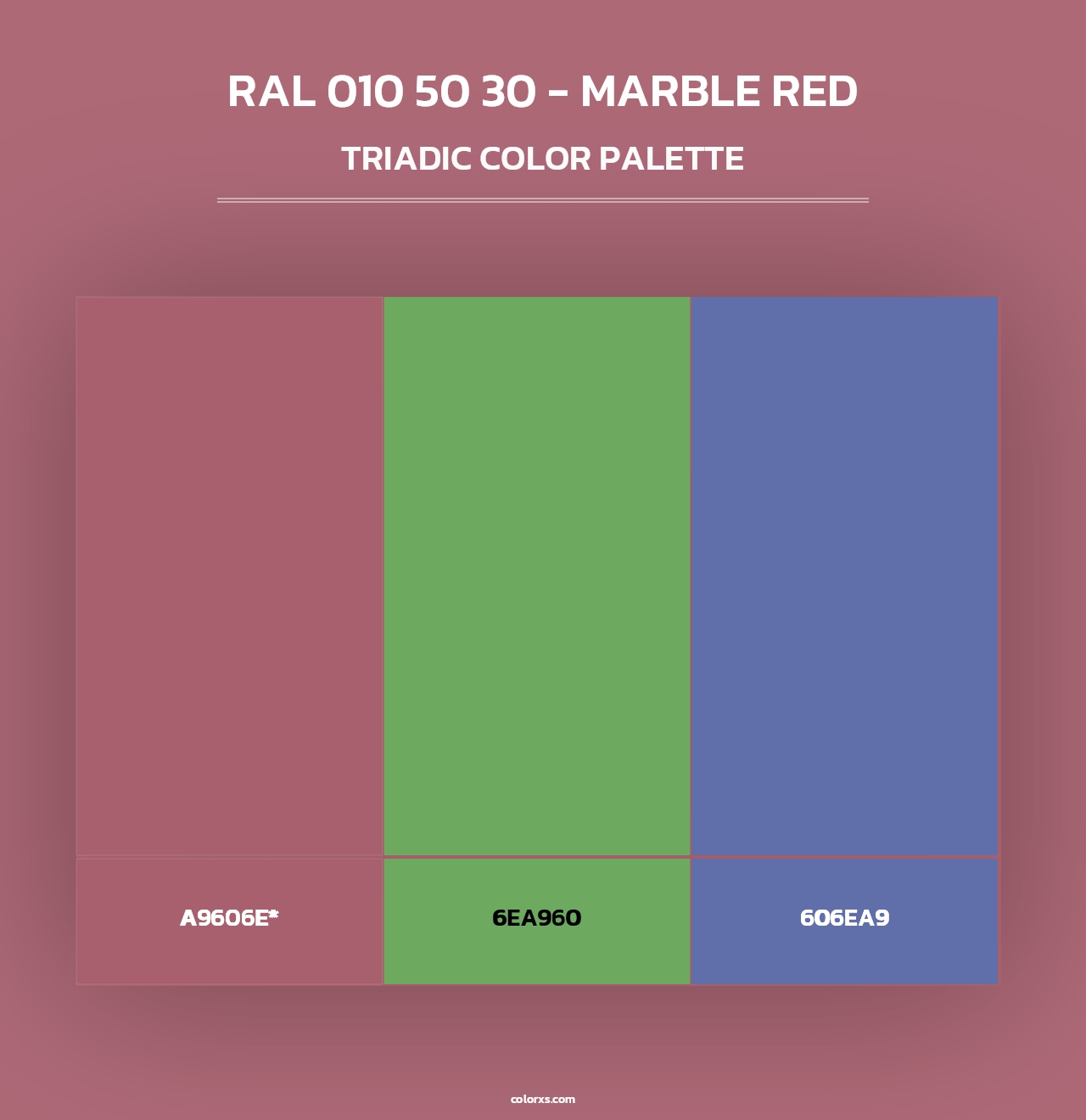 RAL 010 50 30 - Marble Red - Triadic Color Palette