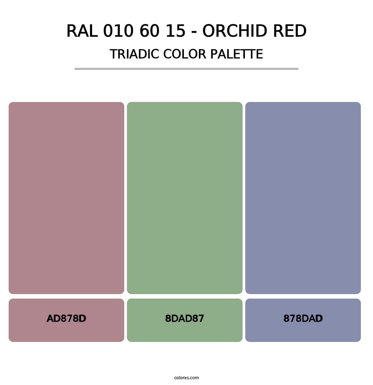 RAL 010 60 15 - Orchid Red - Triadic Color Palette