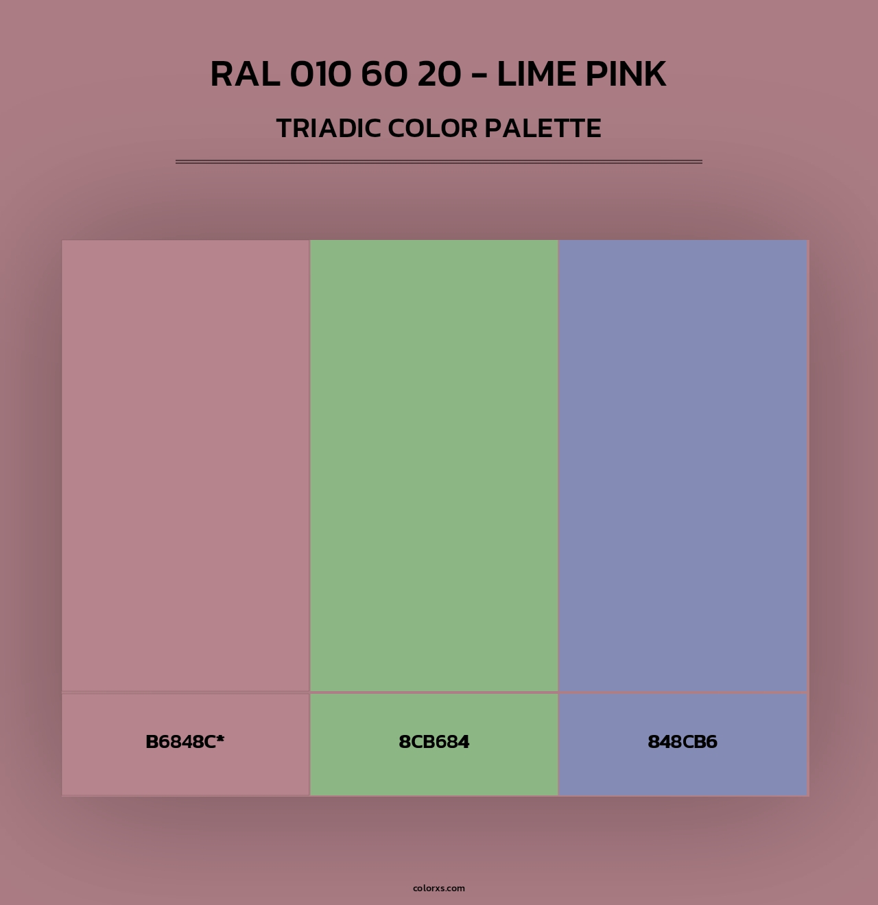 RAL 010 60 20 - Lime Pink - Triadic Color Palette