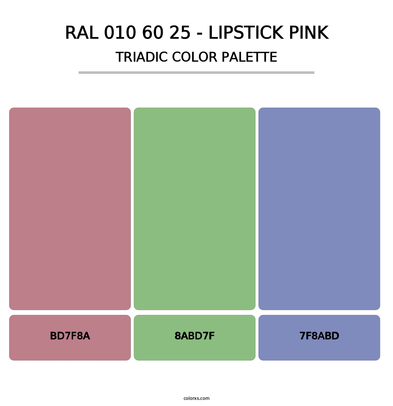 RAL 010 60 25 - Lipstick Pink - Triadic Color Palette