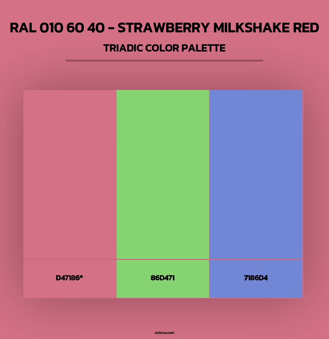 RAL 010 60 40 - Strawberry Milkshake Red - Triadic Color Palette