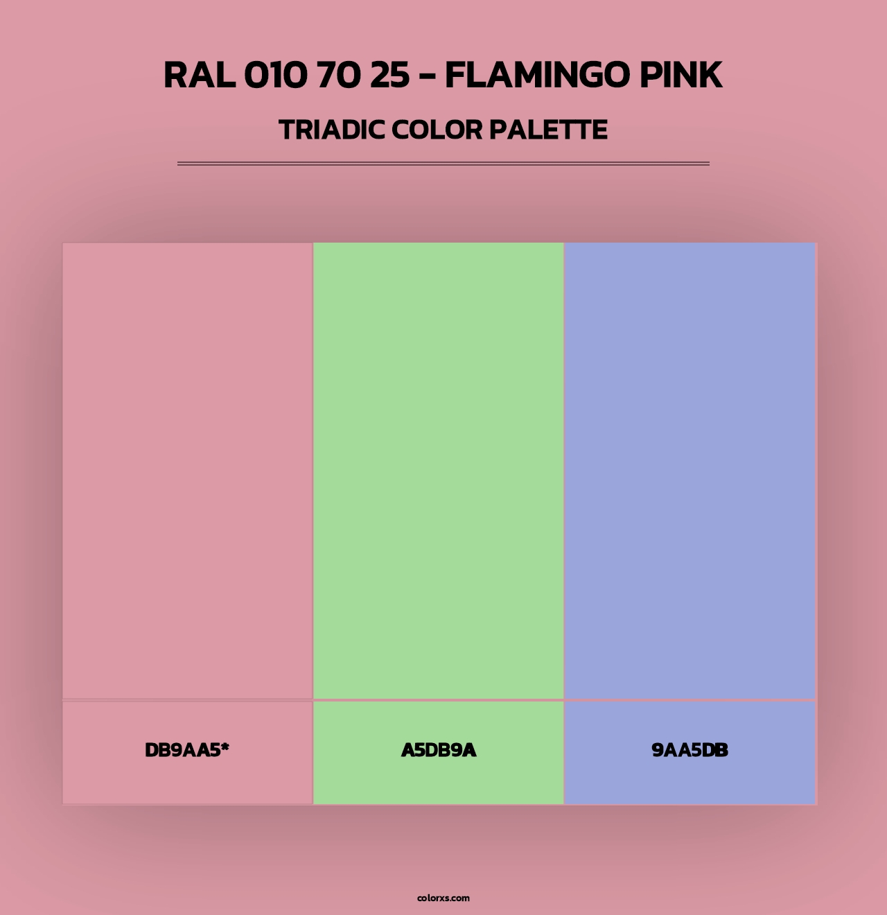 RAL 010 70 25 - Flamingo Pink - Triadic Color Palette