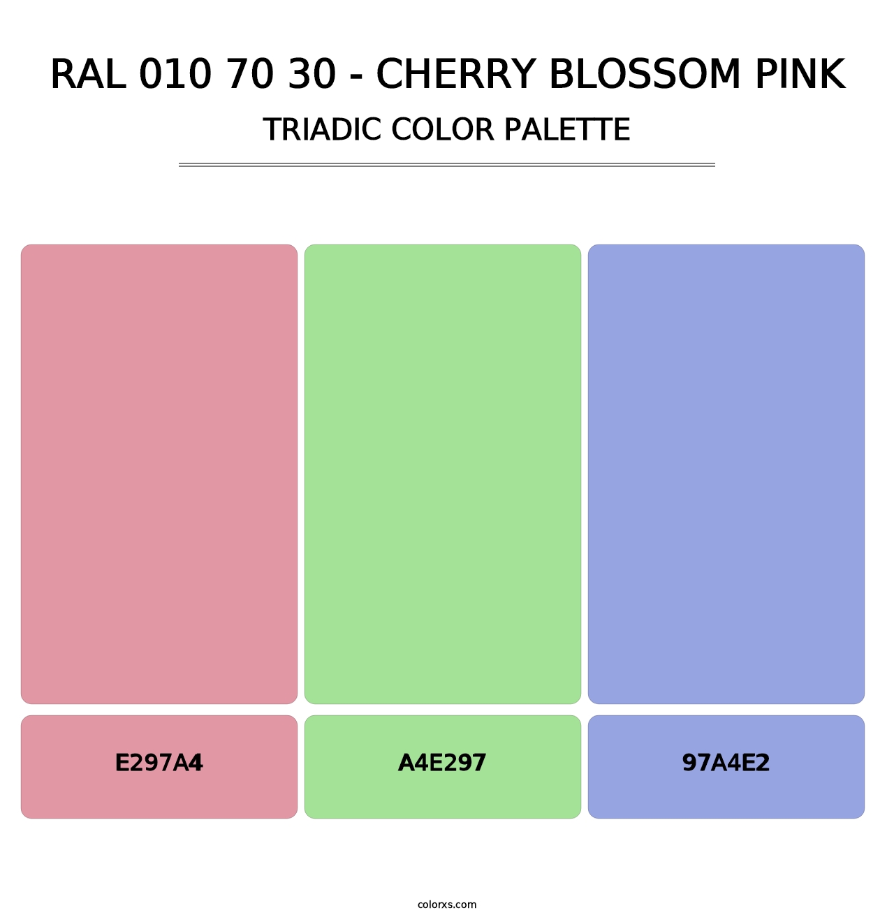 RAL 010 70 30 - Cherry Blossom Pink - Triadic Color Palette