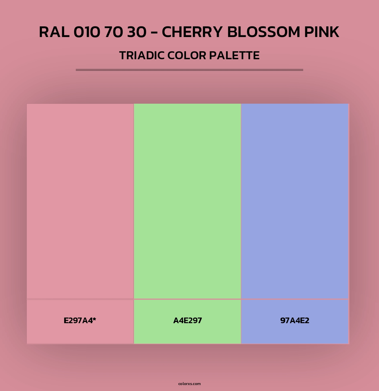 RAL 010 70 30 - Cherry Blossom Pink - Triadic Color Palette