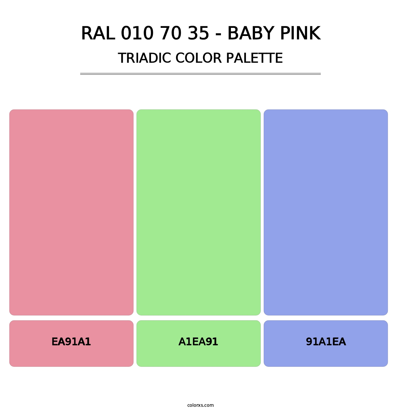 RAL 010 70 35 - Baby Pink - Triadic Color Palette