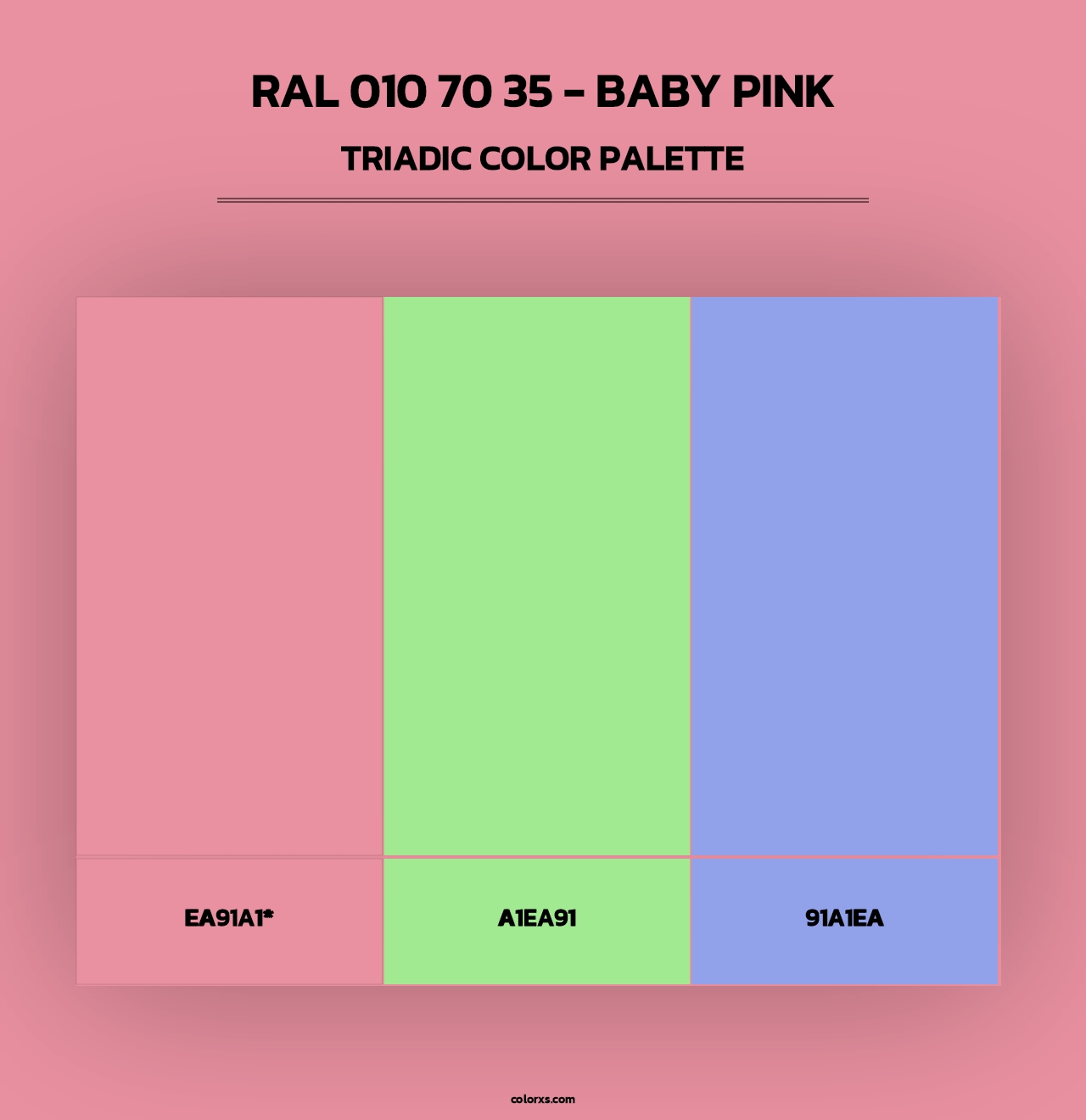 RAL 010 70 35 - Baby Pink - Triadic Color Palette