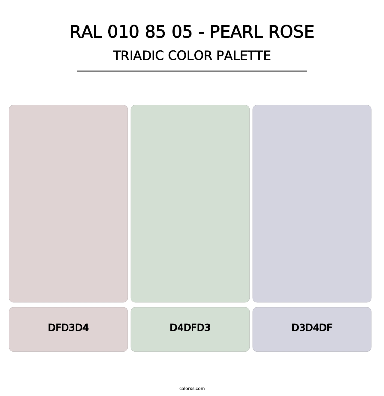 RAL 010 85 05 - Pearl Rose - Triadic Color Palette