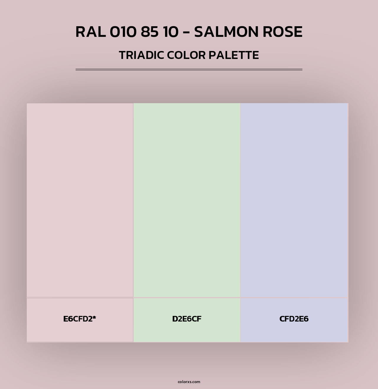 RAL 010 85 10 - Salmon Rose - Triadic Color Palette