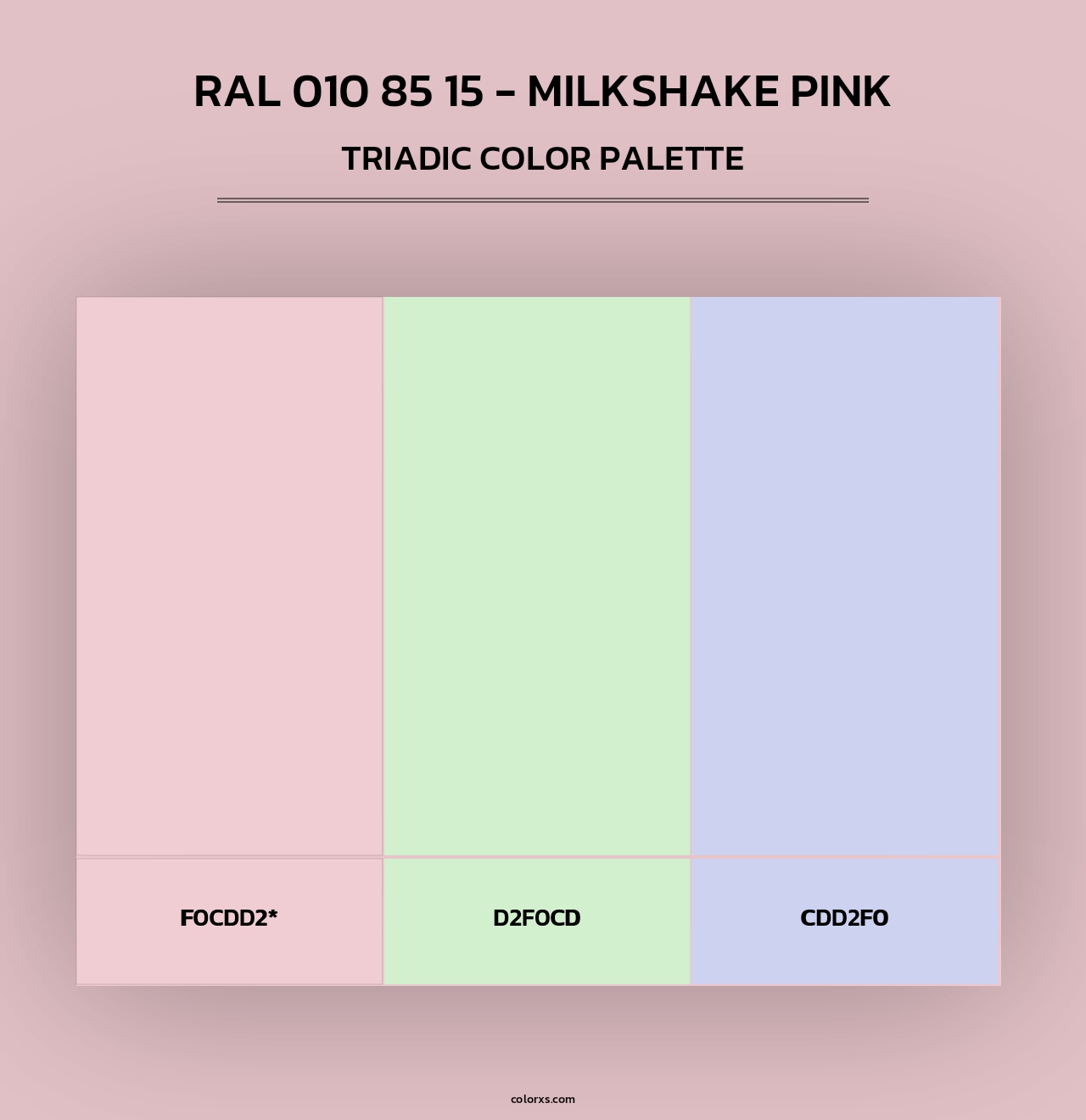 RAL 010 85 15 - Milkshake Pink - Triadic Color Palette