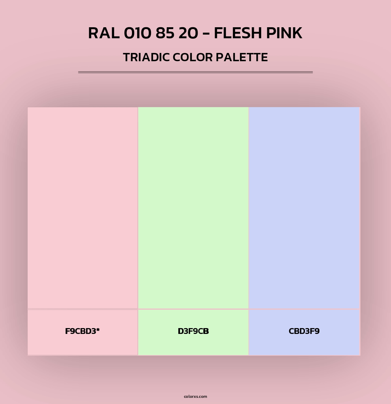 RAL 010 85 20 - Flesh Pink - Triadic Color Palette