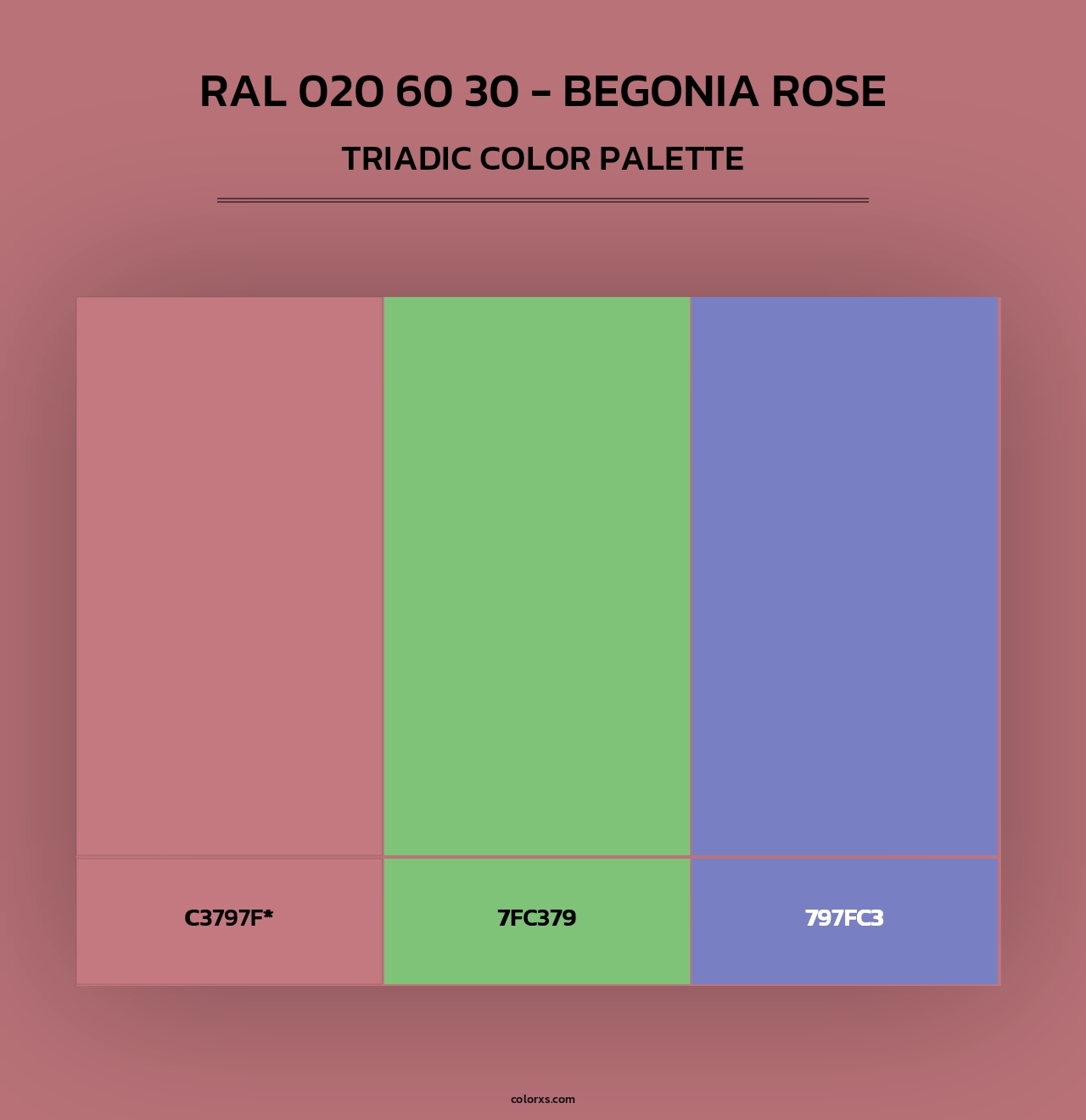 RAL 020 60 30 - Begonia Rose - Triadic Color Palette