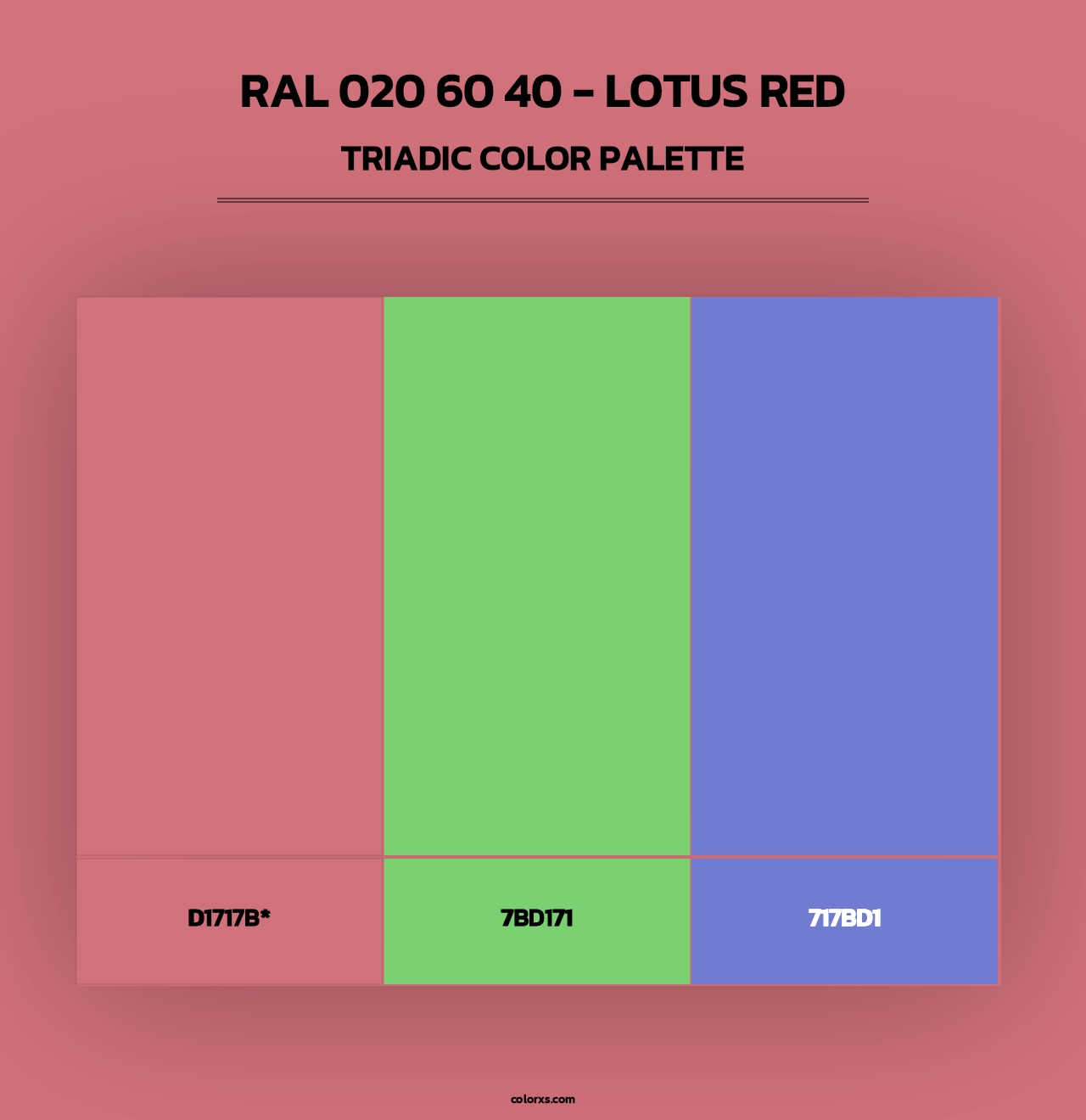 RAL 020 60 40 - Lotus Red - Triadic Color Palette