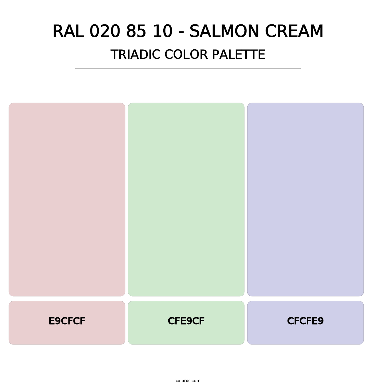 RAL 020 85 10 - Salmon Cream - Triadic Color Palette