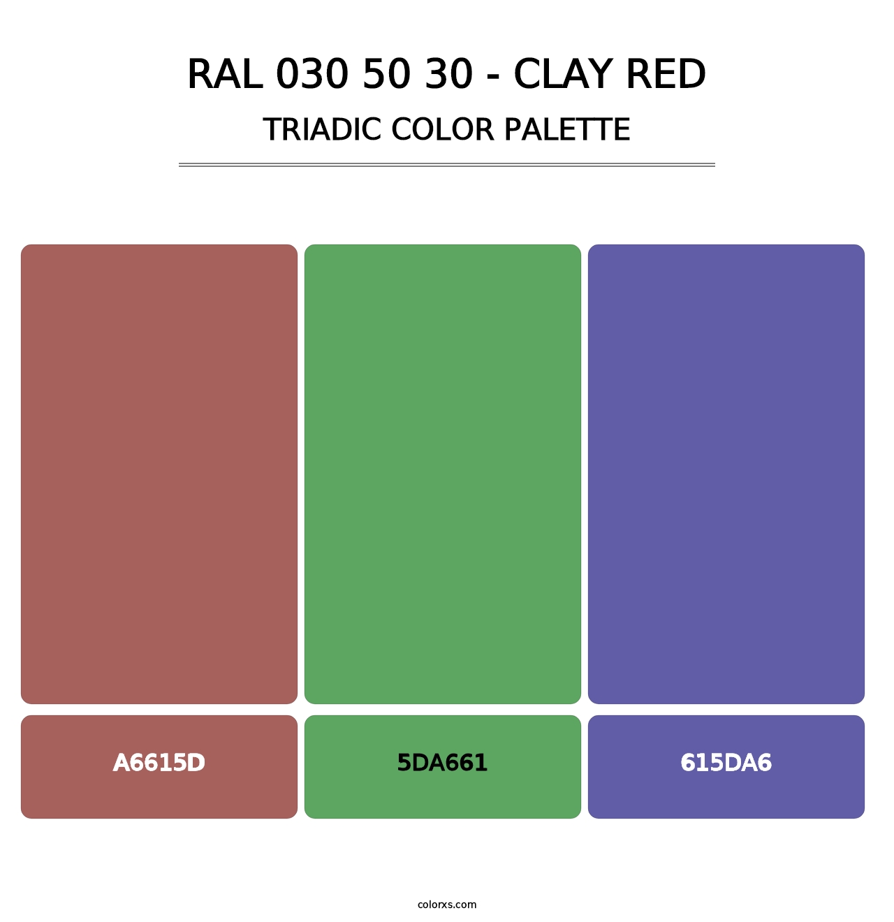 RAL 030 50 30 - Clay Red - Triadic Color Palette