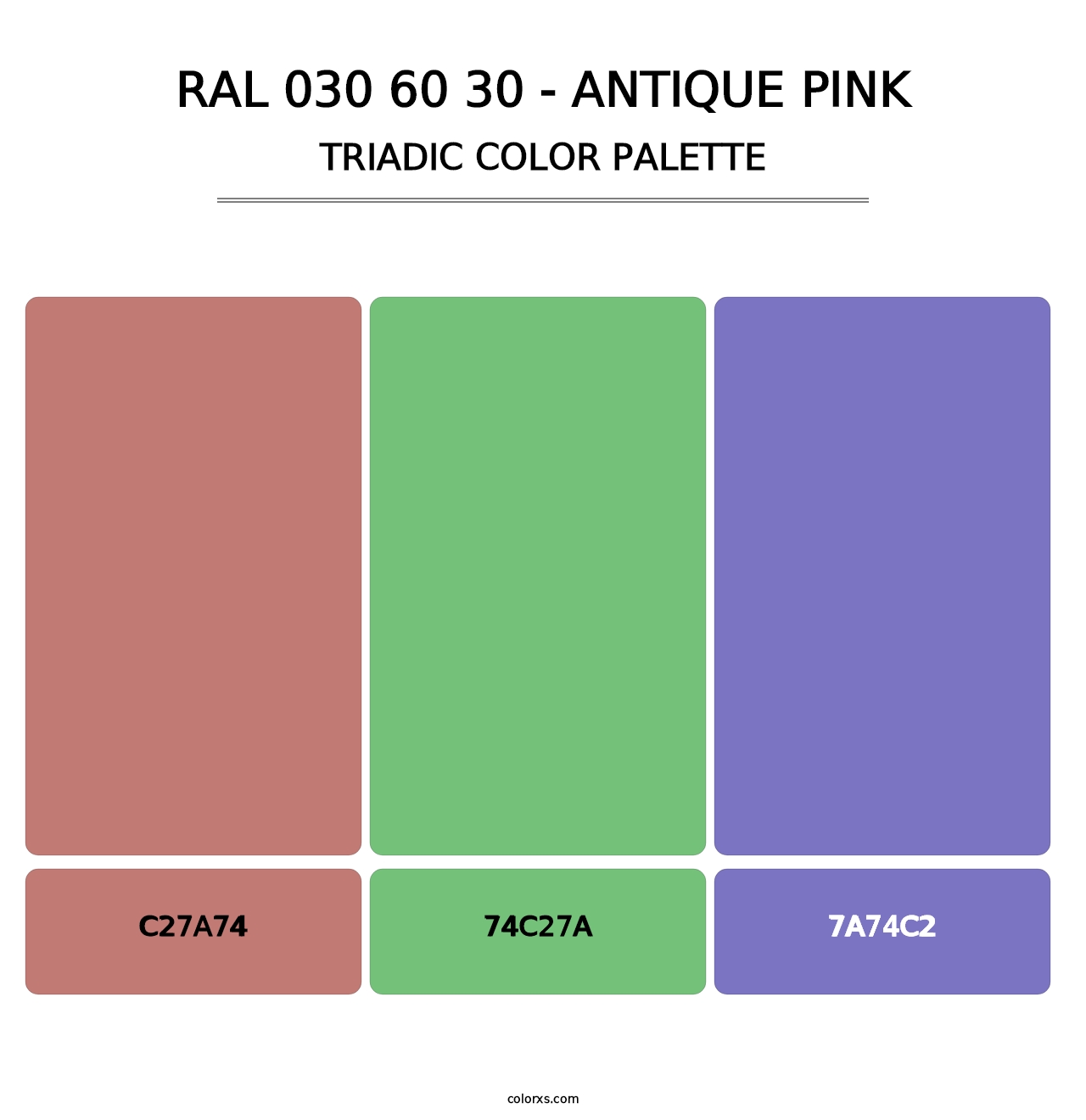 RAL 030 60 30 - Antique Pink - Triadic Color Palette