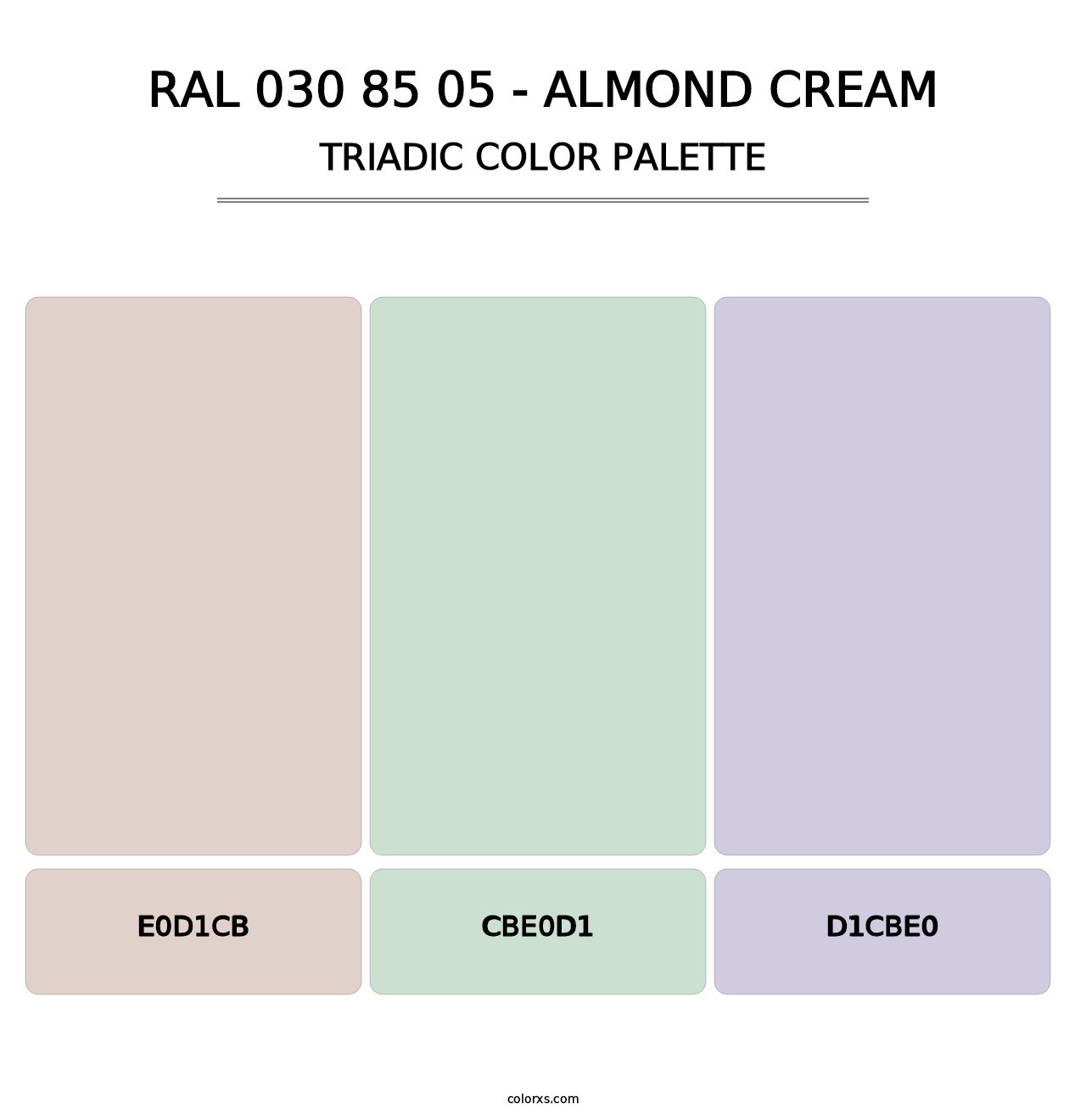 RAL 030 85 05 - Almond Cream - Triadic Color Palette