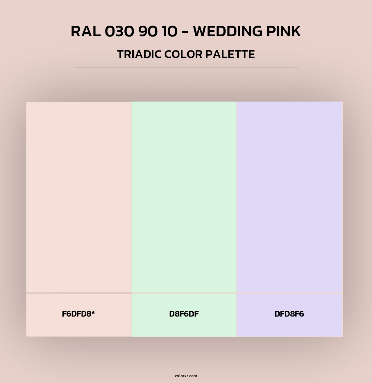 RAL 030 90 10 - Wedding Pink - Triadic Color Palette