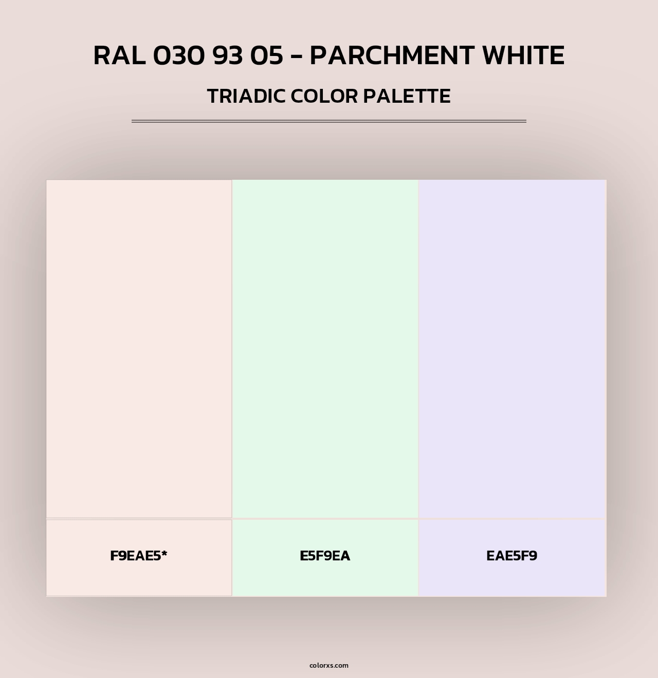 RAL 030 93 05 - Parchment White - Triadic Color Palette