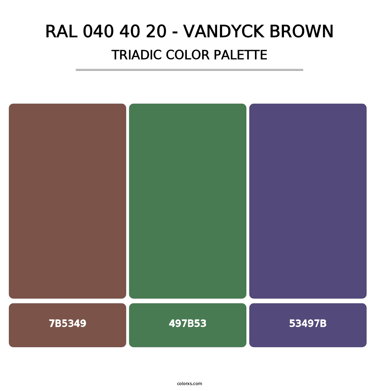 RAL 040 40 20 - Vandyck Brown - Triadic Color Palette