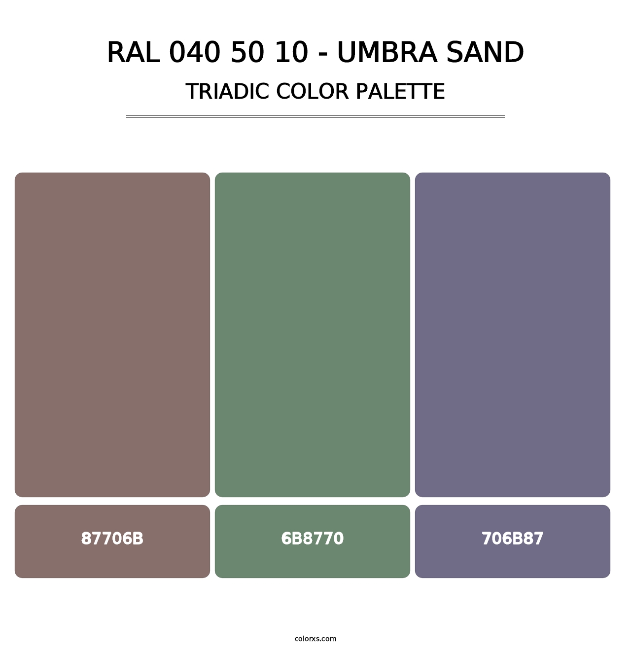 RAL 040 50 10 - Umbra Sand - Triadic Color Palette