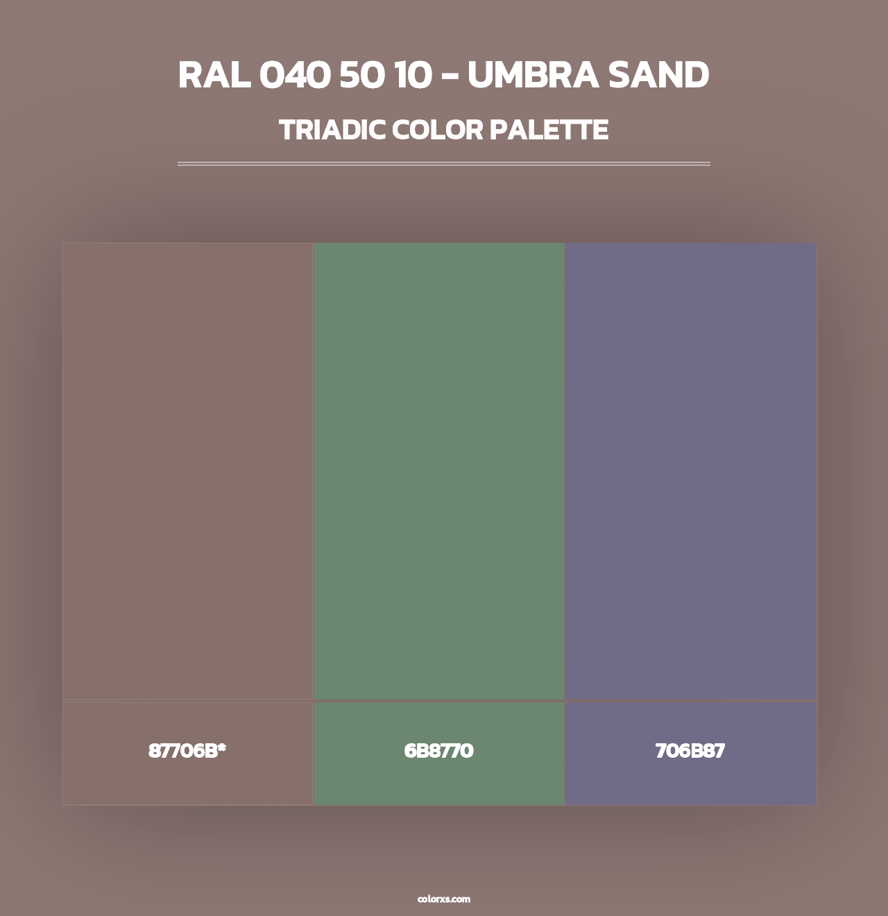 RAL 040 50 10 - Umbra Sand - Triadic Color Palette