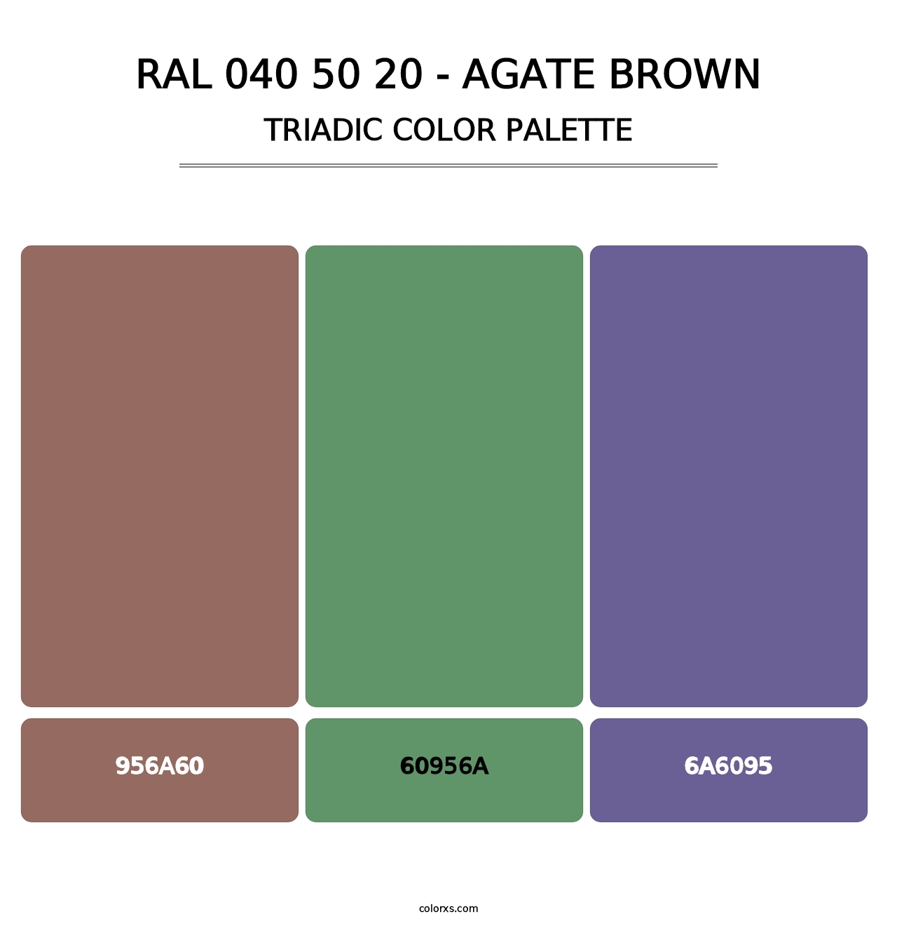 RAL 040 50 20 - Agate Brown - Triadic Color Palette