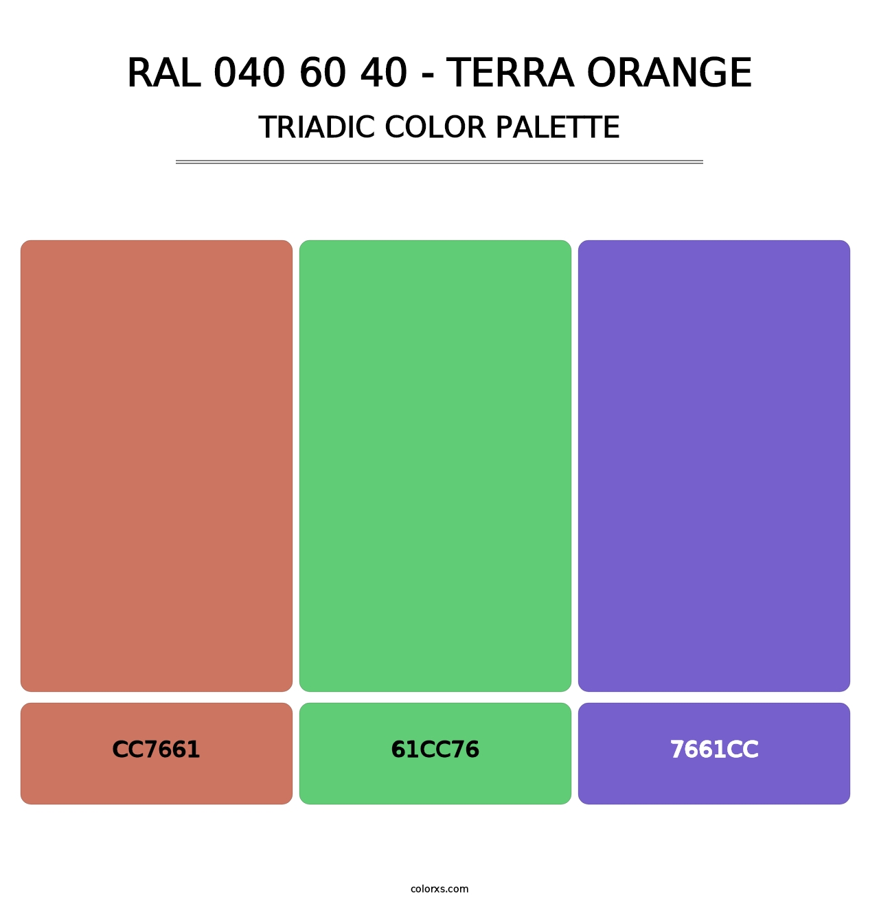 RAL 040 60 40 - Terra Orange - Triadic Color Palette