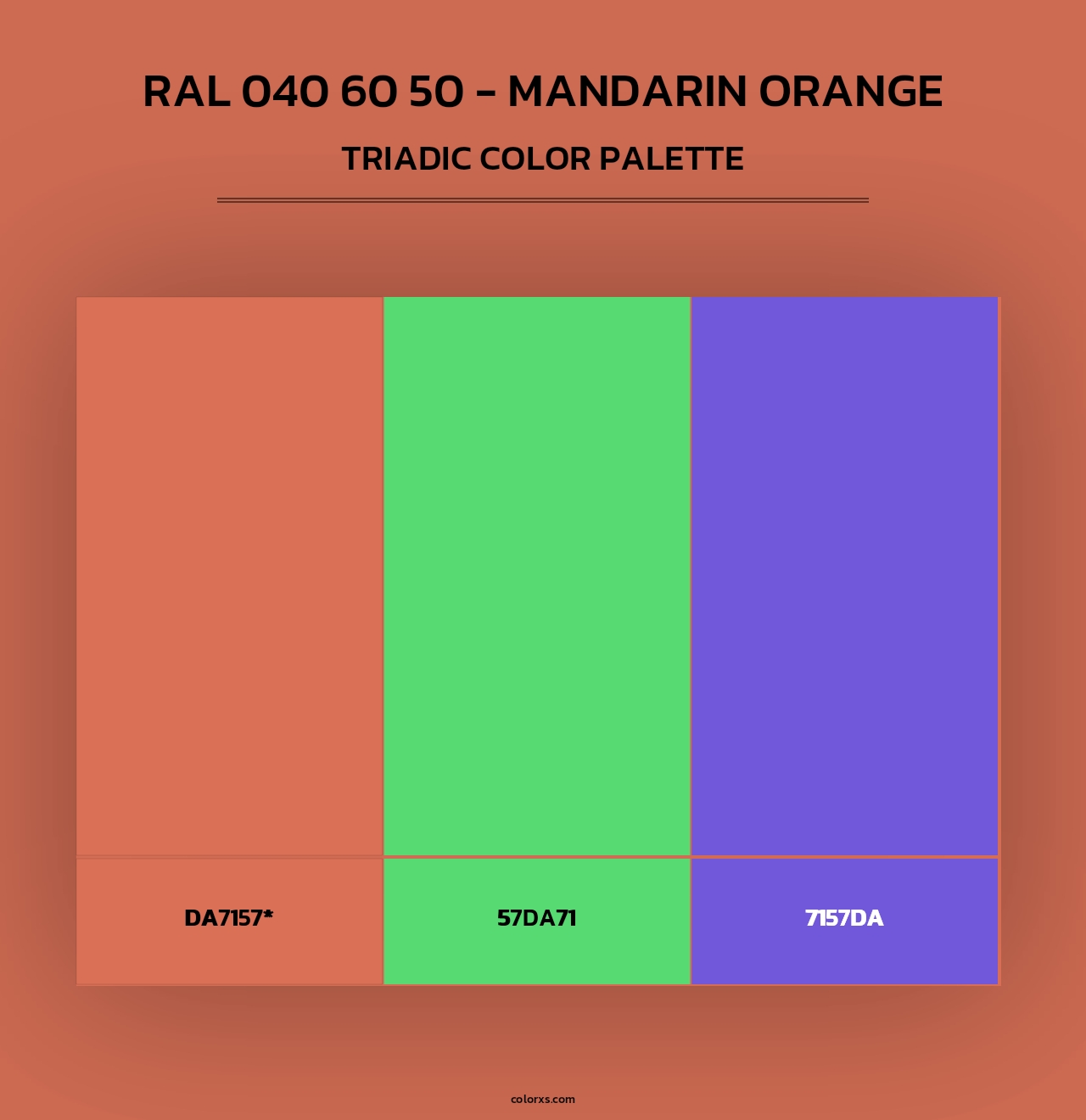 RAL 040 60 50 - Mandarin Orange - Triadic Color Palette