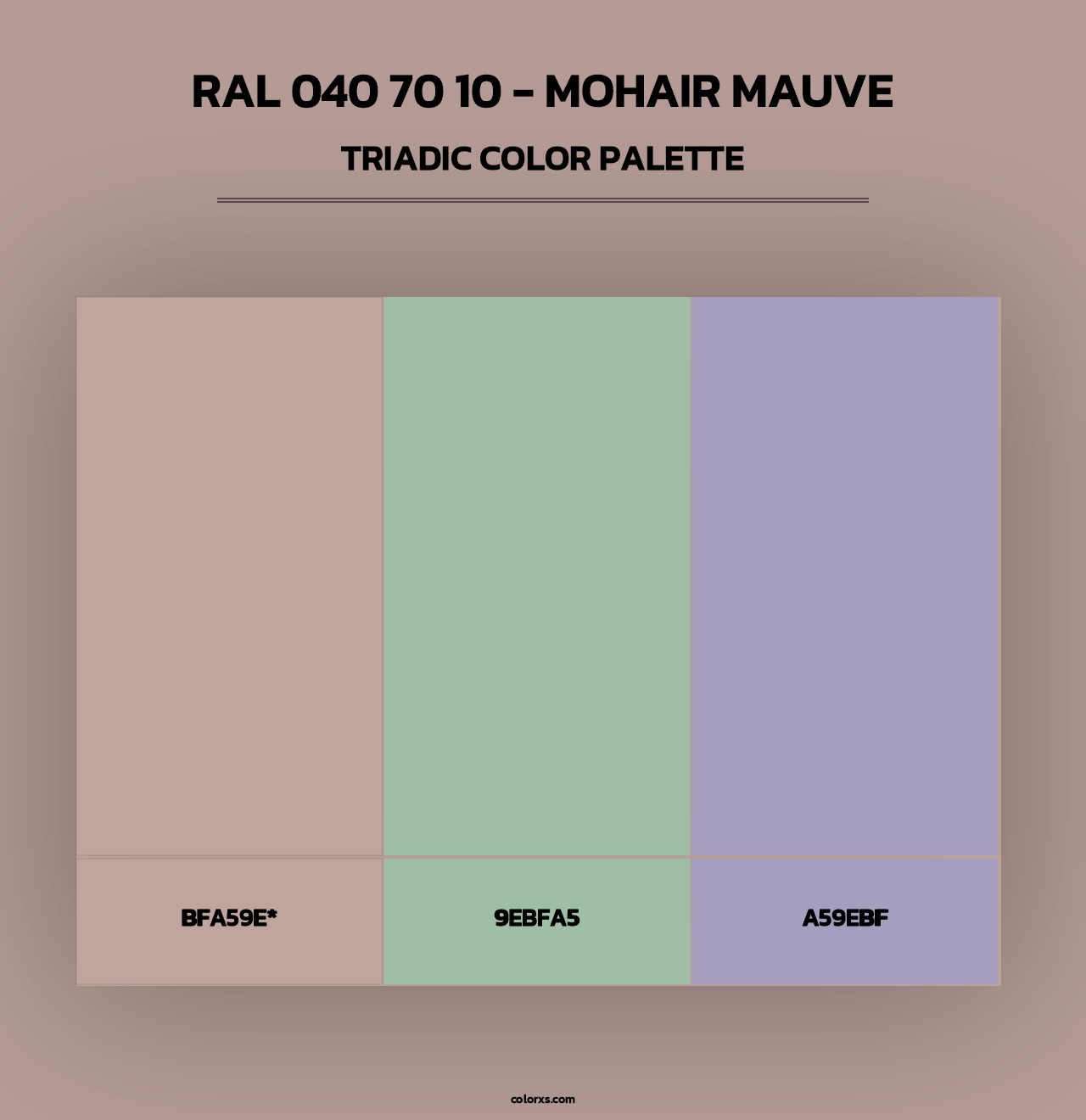 RAL 040 70 10 - Mohair Mauve - Triadic Color Palette