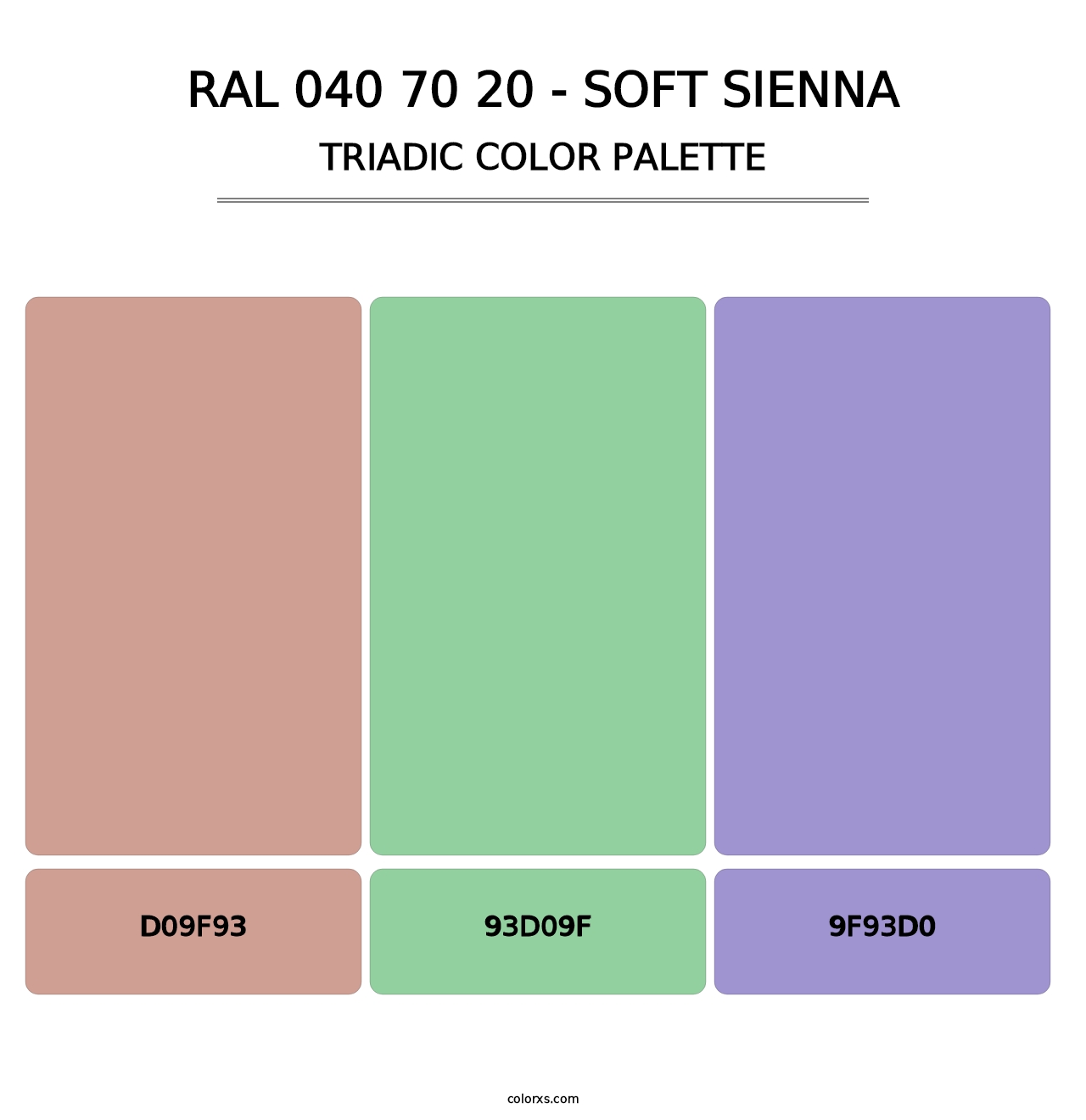 RAL 040 70 20 - Soft Sienna - Triadic Color Palette