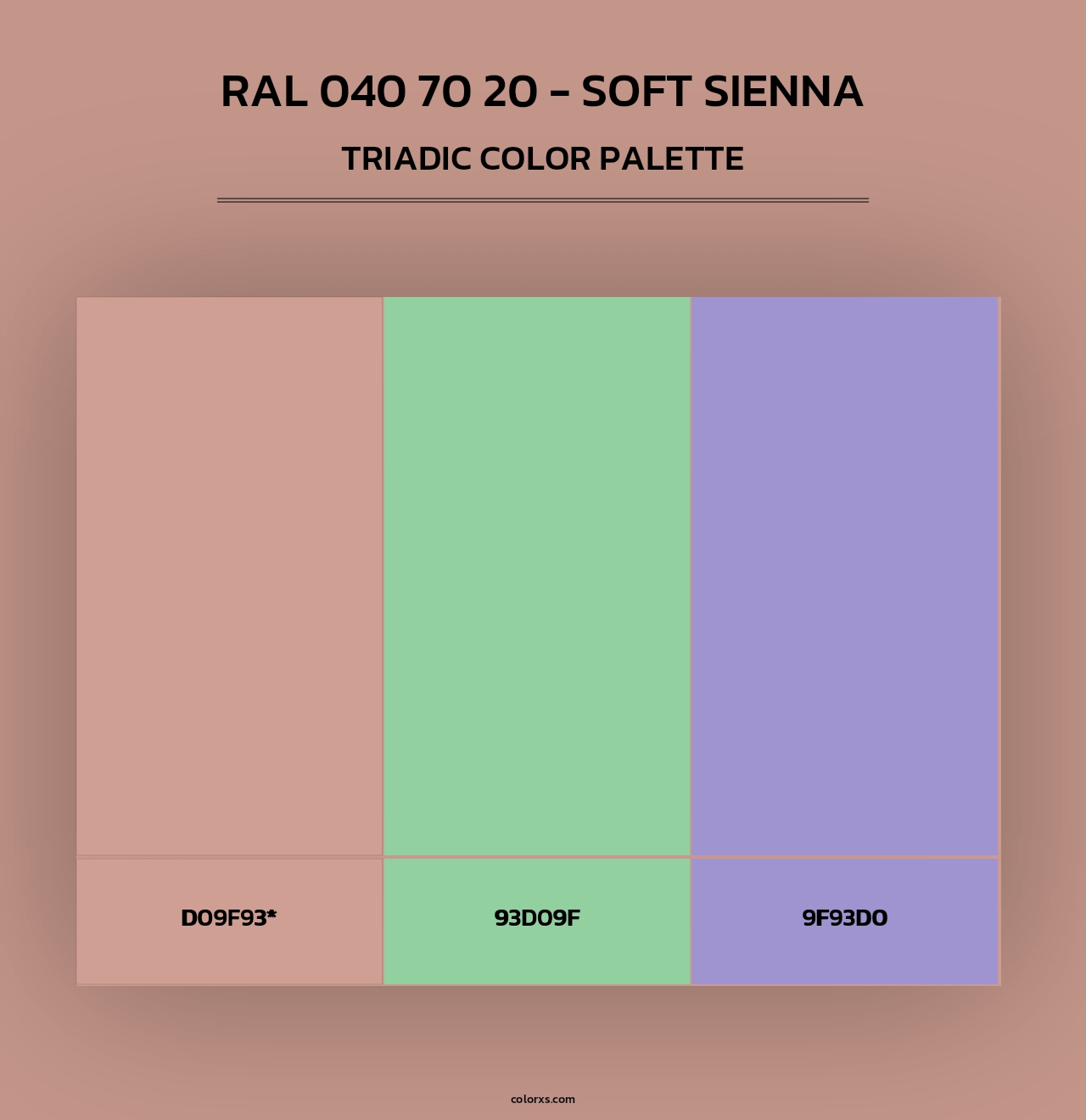 RAL 040 70 20 - Soft Sienna - Triadic Color Palette