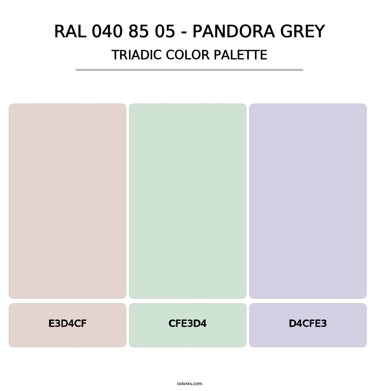 RAL 040 85 05 - Pandora Grey - Triadic Color Palette