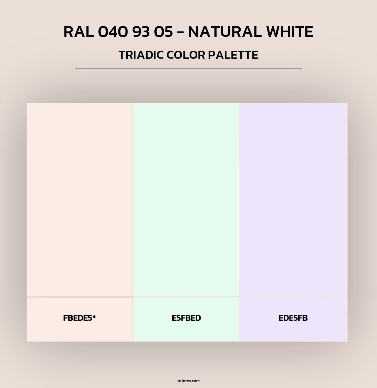 RAL 040 93 05 - Natural White - Triadic Color Palette