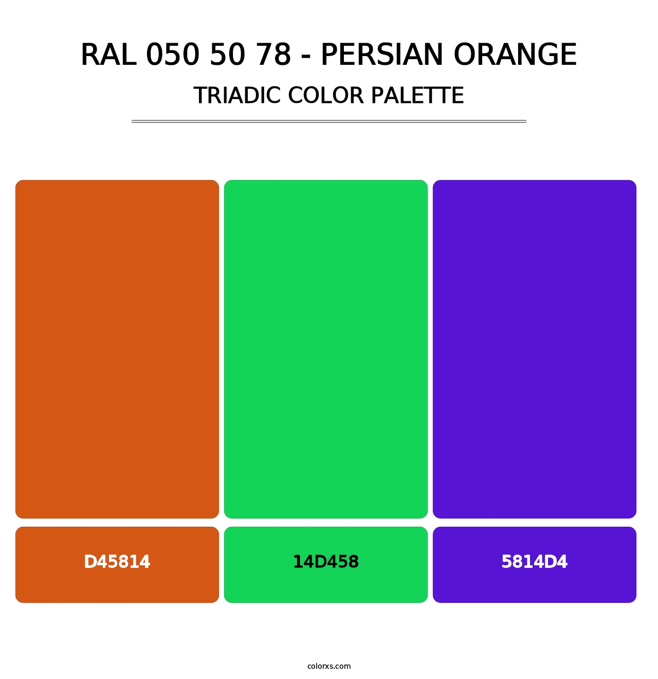 RAL 050 50 78 - Persian Orange - Triadic Color Palette
