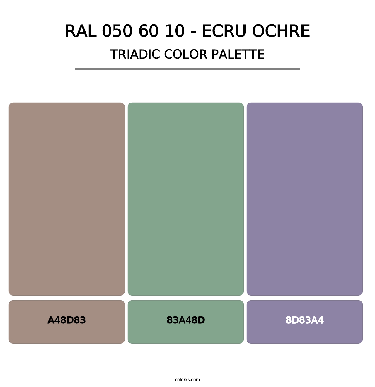 RAL 050 60 10 - Ecru Ochre - Triadic Color Palette
