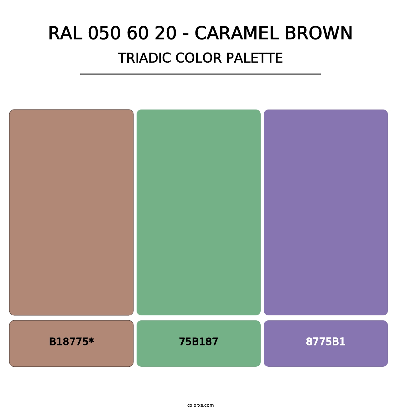 RAL 050 60 20 - Caramel Brown - Triadic Color Palette