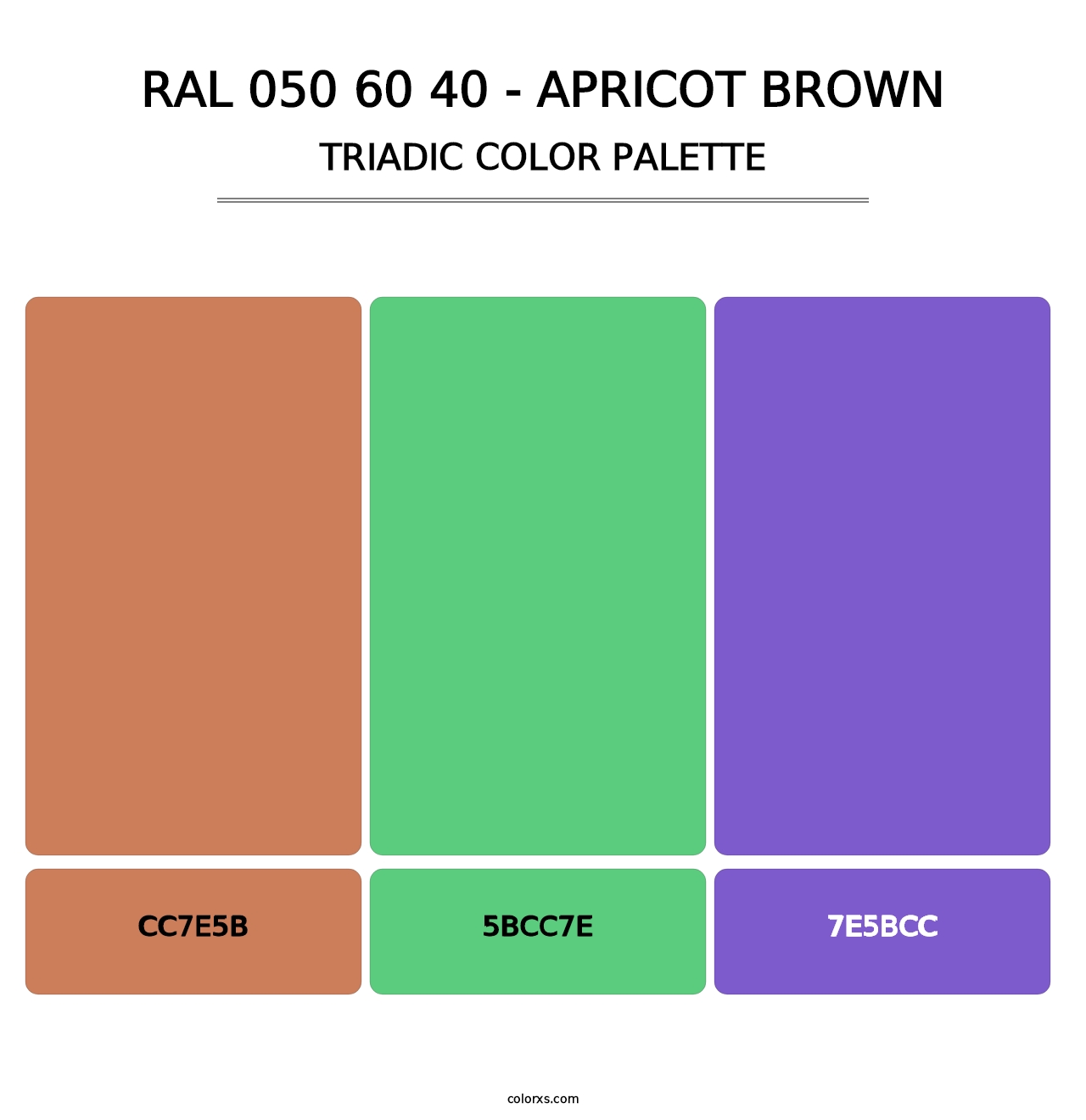 RAL 050 60 40 - Apricot Brown - Triadic Color Palette