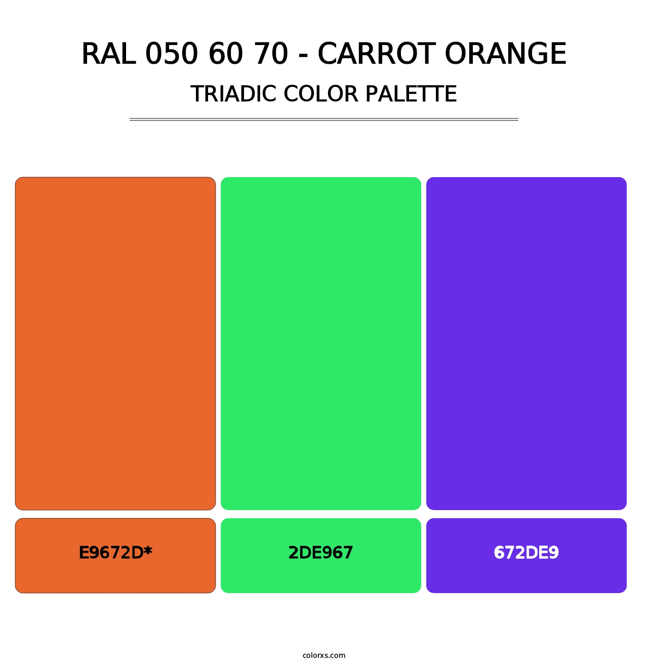RAL 050 60 70 - Carrot Orange - Triadic Color Palette