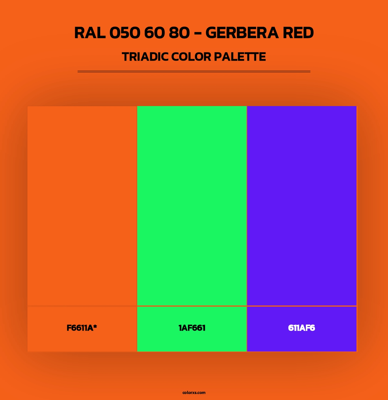 RAL 050 60 80 - Gerbera Red - Triadic Color Palette