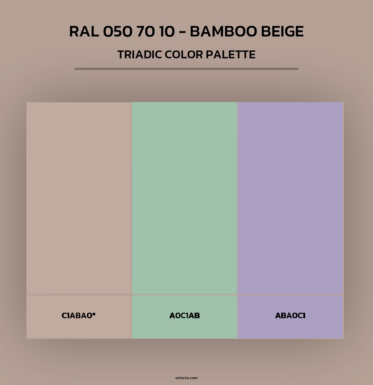 RAL 050 70 10 - Bamboo Beige - Triadic Color Palette