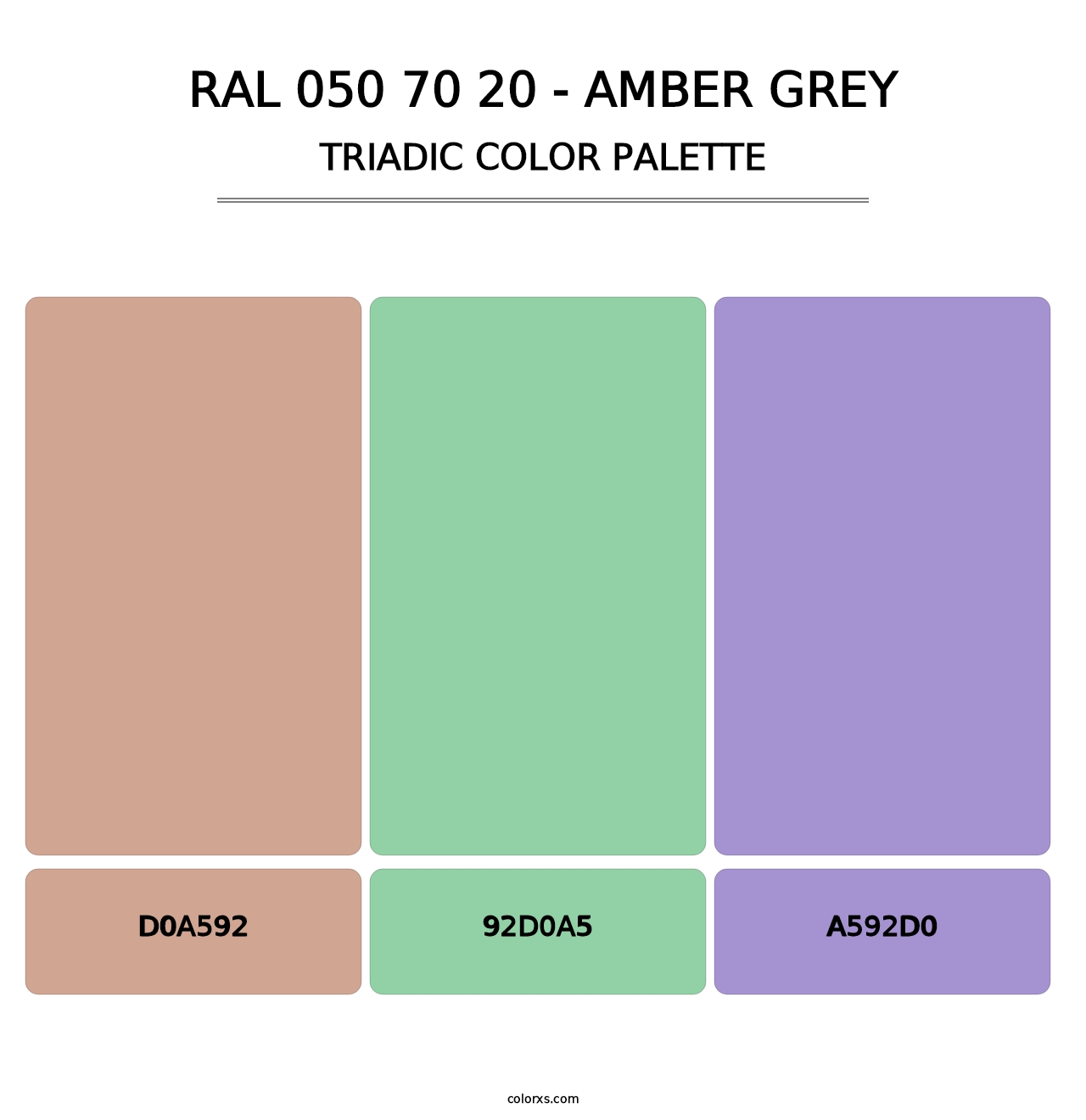 RAL 050 70 20 - Amber Grey - Triadic Color Palette