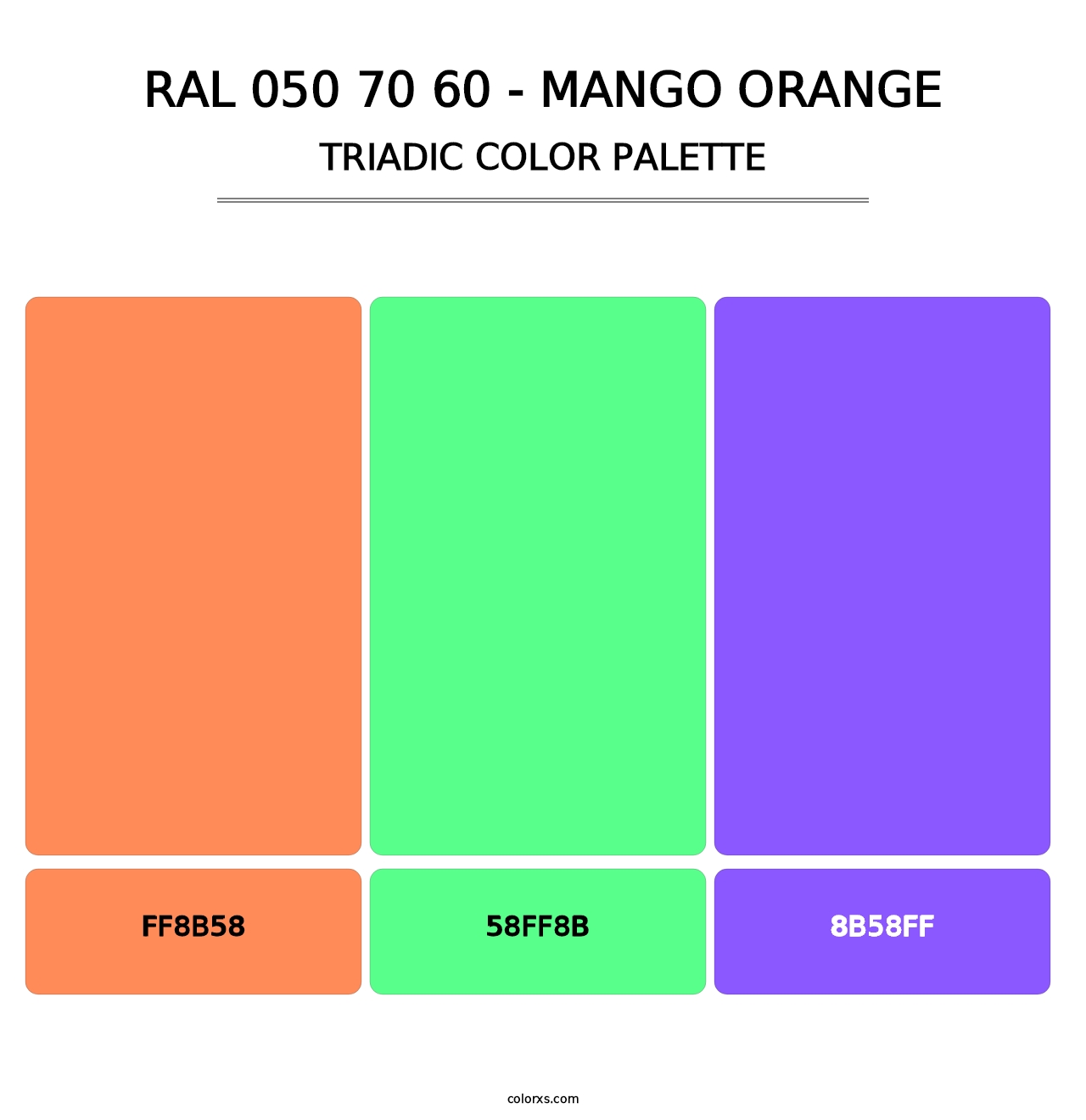 RAL 050 70 60 - Mango Orange - Triadic Color Palette