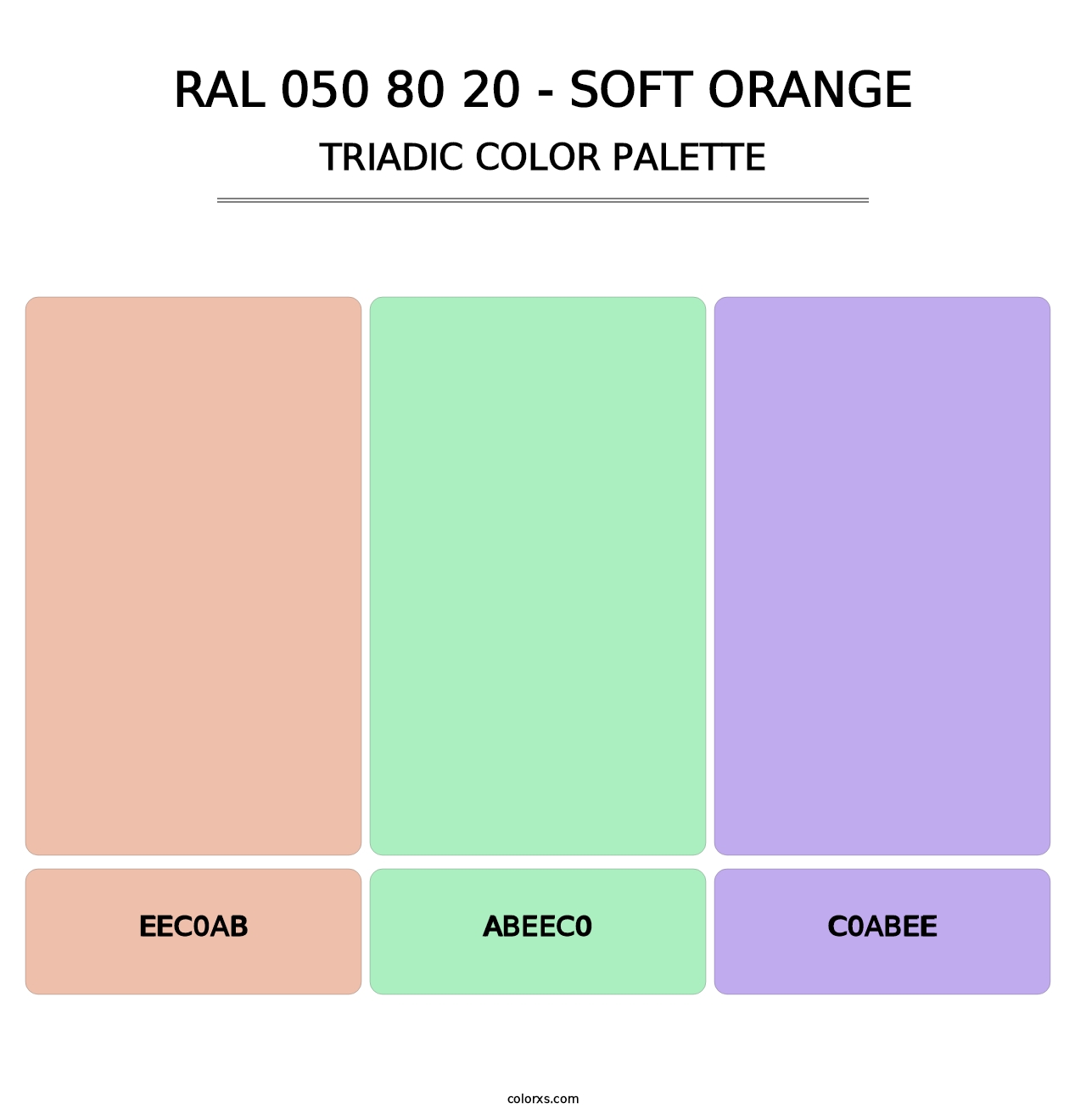 RAL 050 80 20 - Soft Orange - Triadic Color Palette