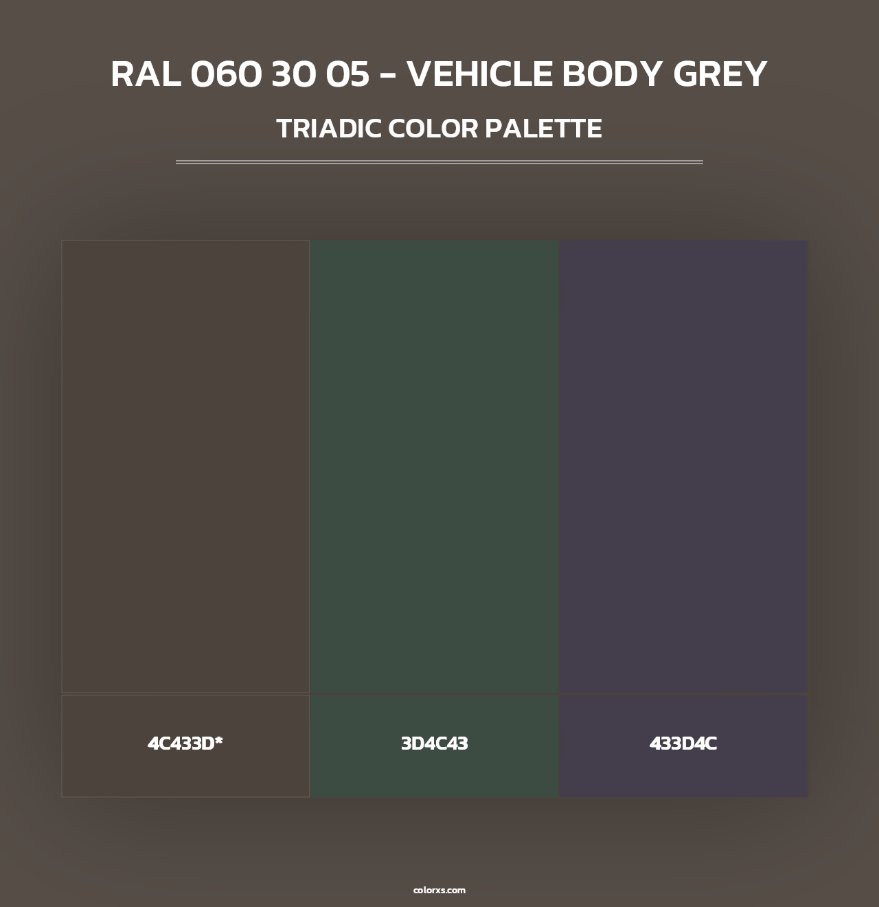 RAL 060 30 05 - Vehicle Body Grey - Triadic Color Palette