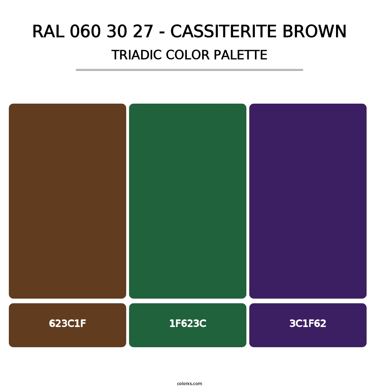 RAL 060 30 27 - Cassiterite Brown - Triadic Color Palette