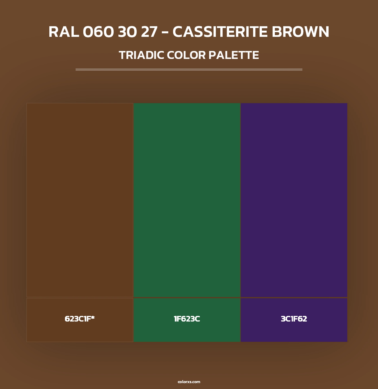 RAL 060 30 27 - Cassiterite Brown - Triadic Color Palette